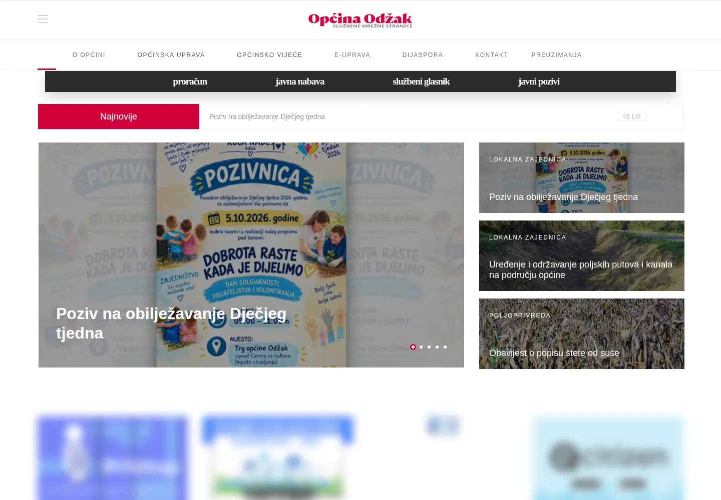 Screenshot of odzak.ba