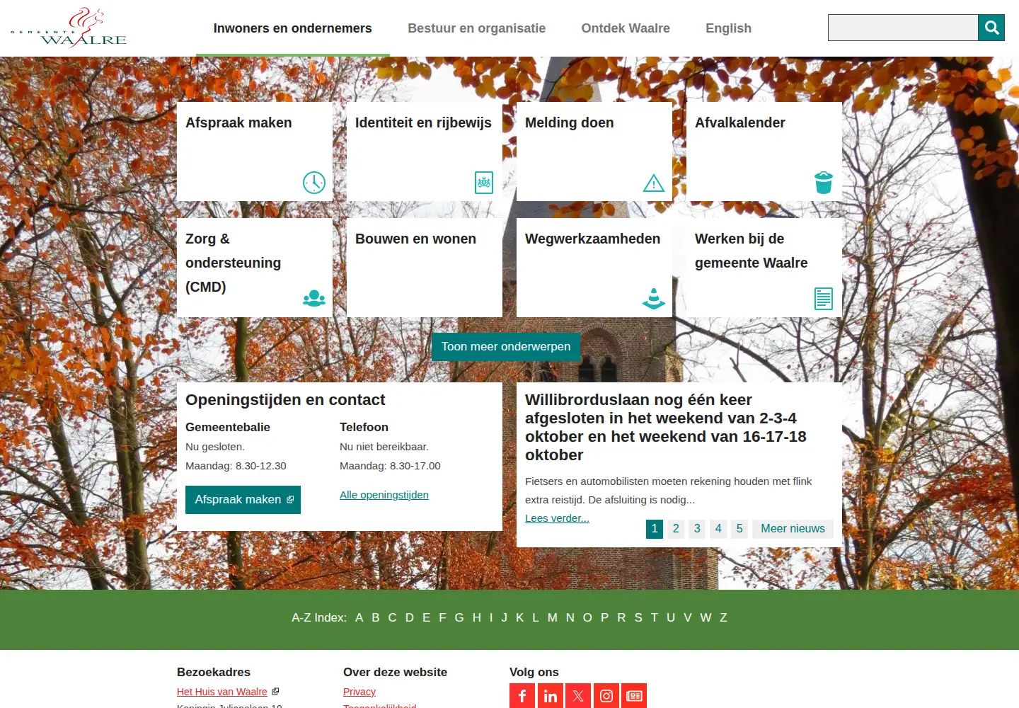 Screenshot of waalre.nl