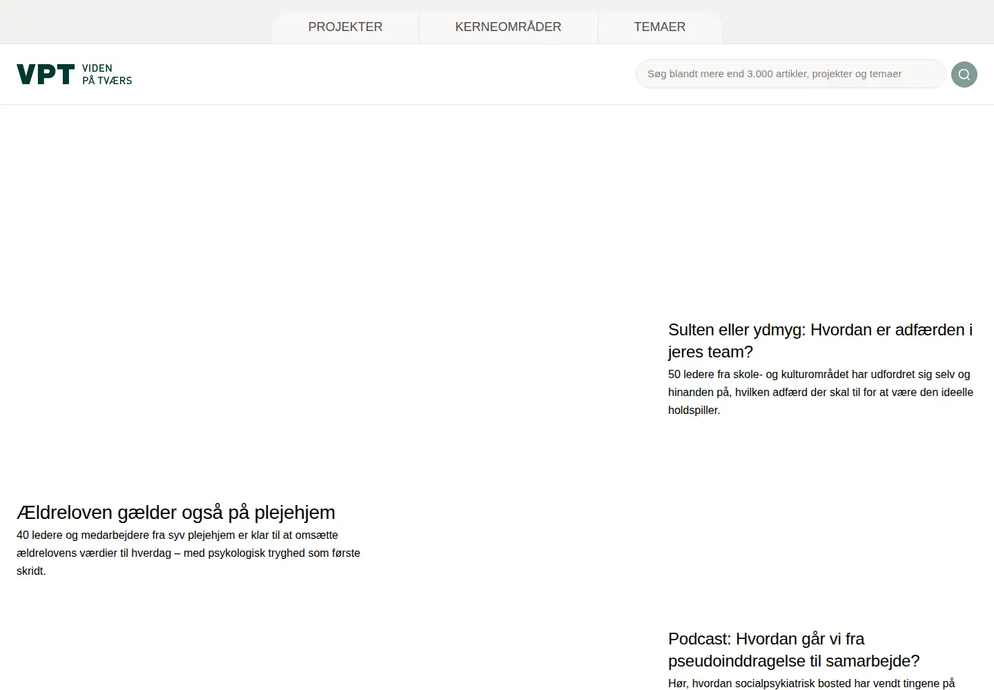 Captured homepage of vpt.dk in the current scan