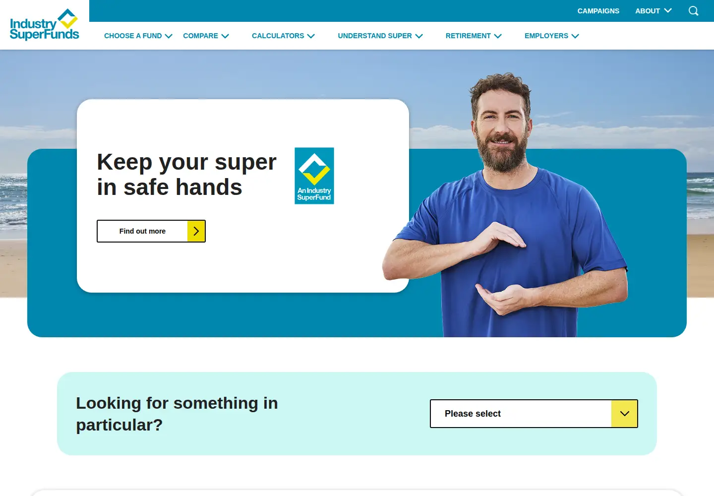 Screenshot of industrysuper.com