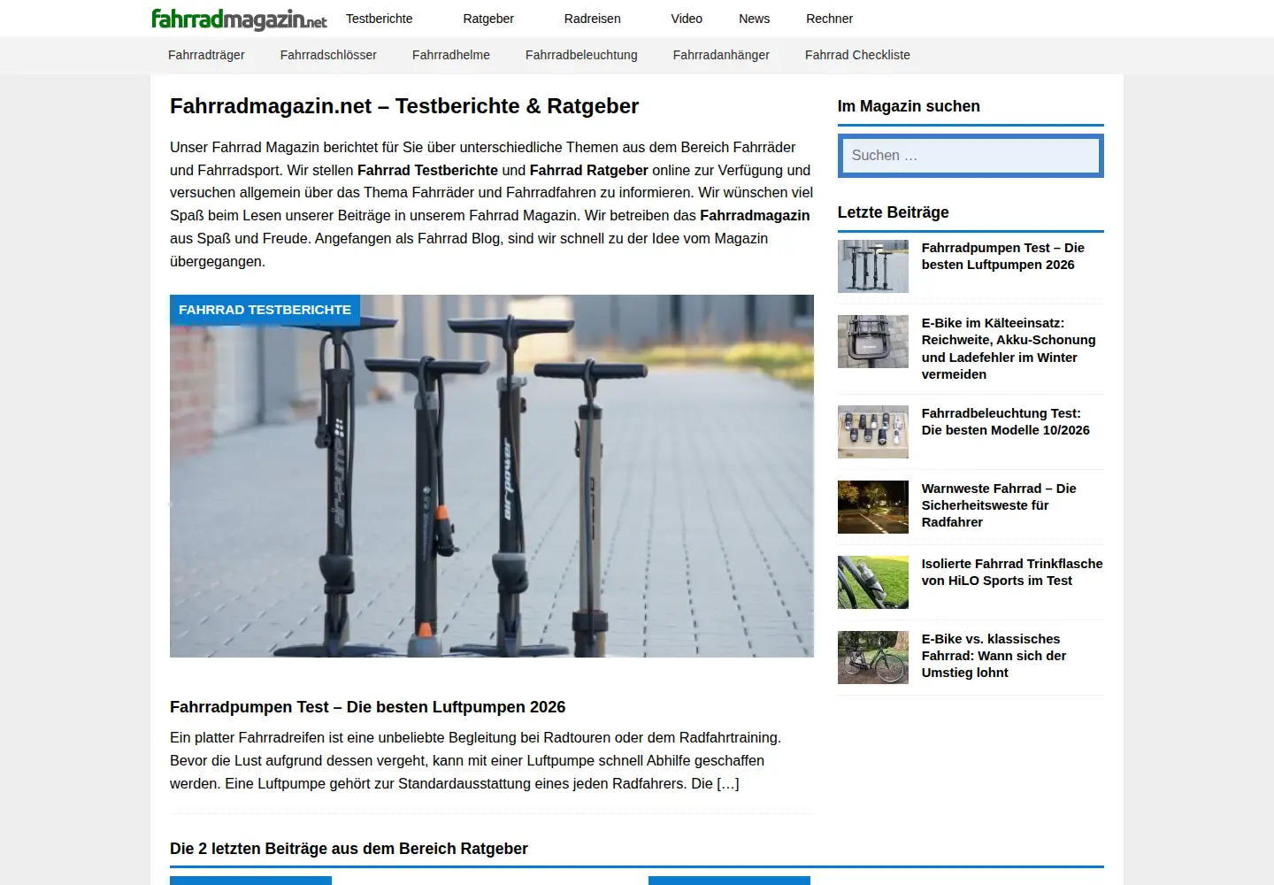 Screenshot of fahrradmagazin.net
