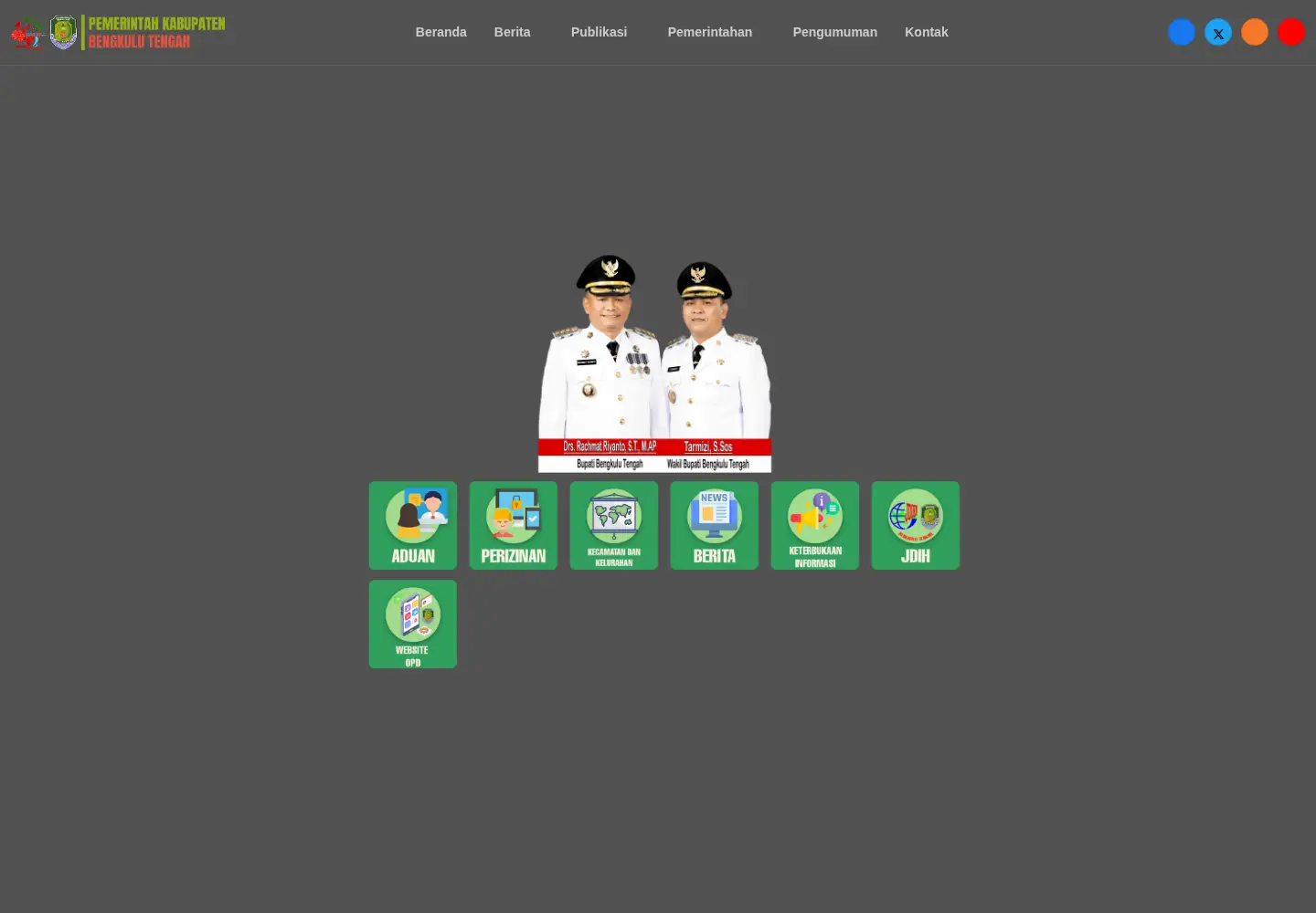 Screenshot of bengkulutengahkab.go.id