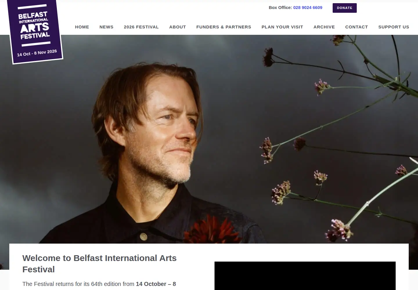 Screenshot of belfastinternationalartsfestival.com