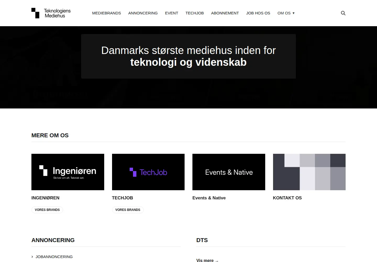 Screenshot of teknologiensmediehus.dk