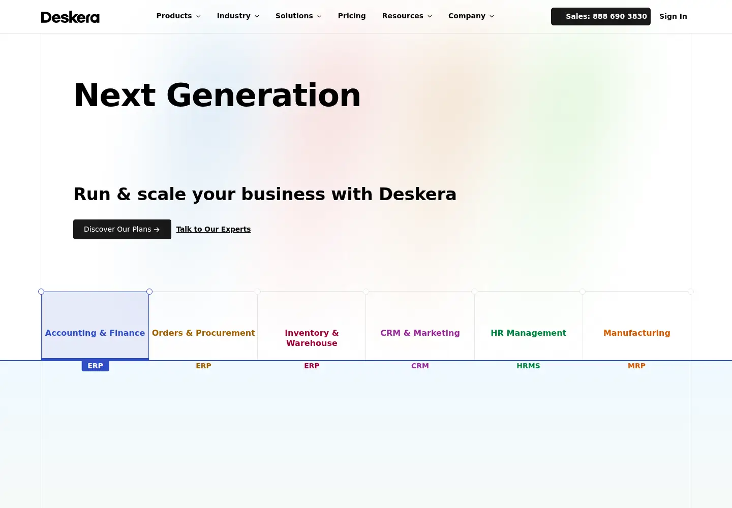 Screenshot of deskera.com