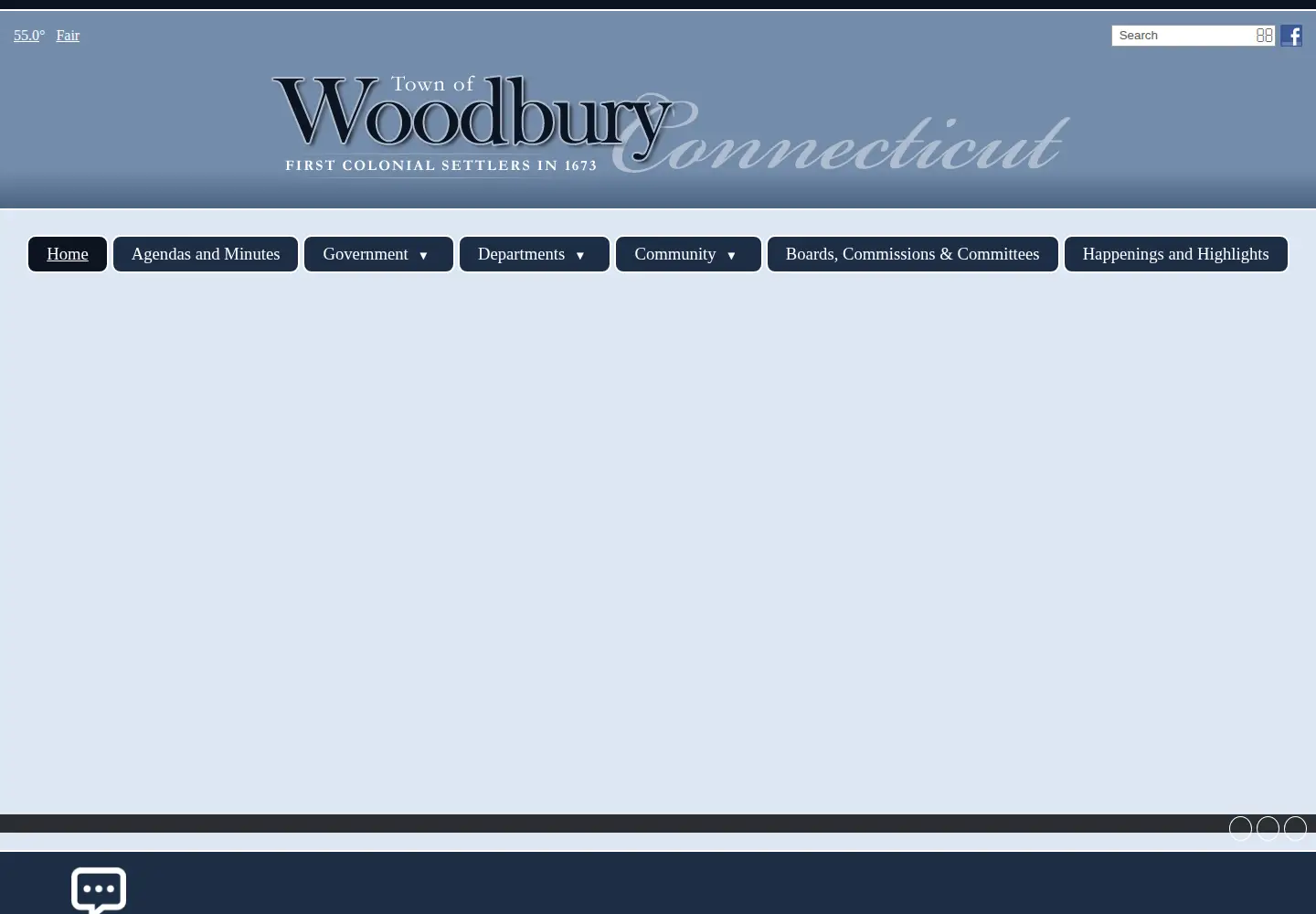 Captured homepage of woodburyct.org in the current scan