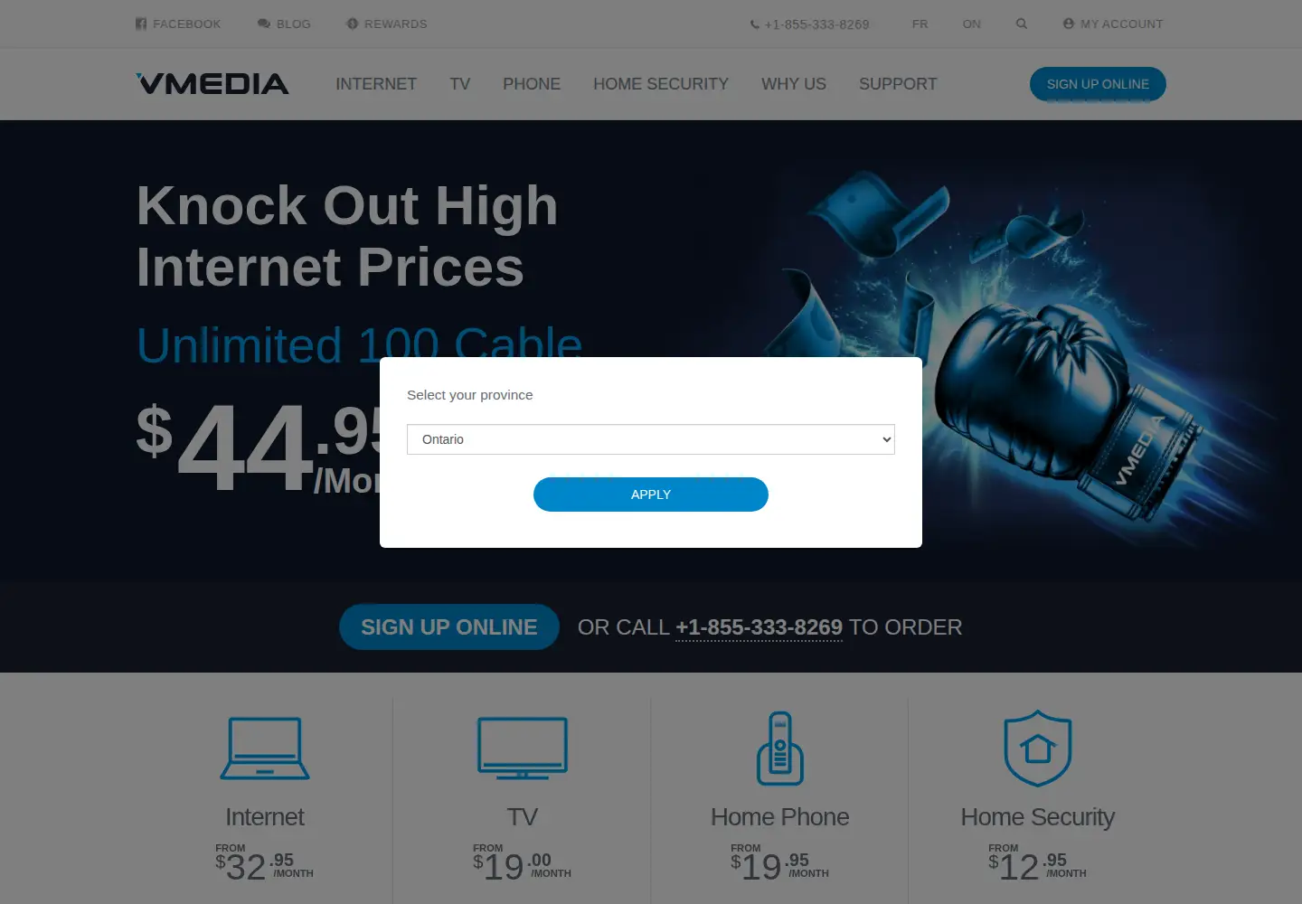 Captured homepage of vmedia.ca in the current scan
