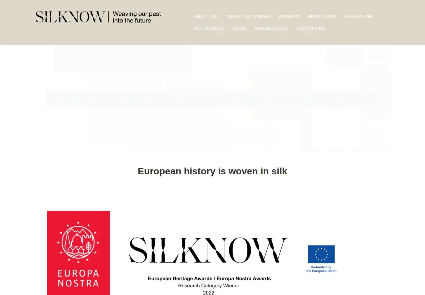 Captured homepage of silknow.org in the current scan