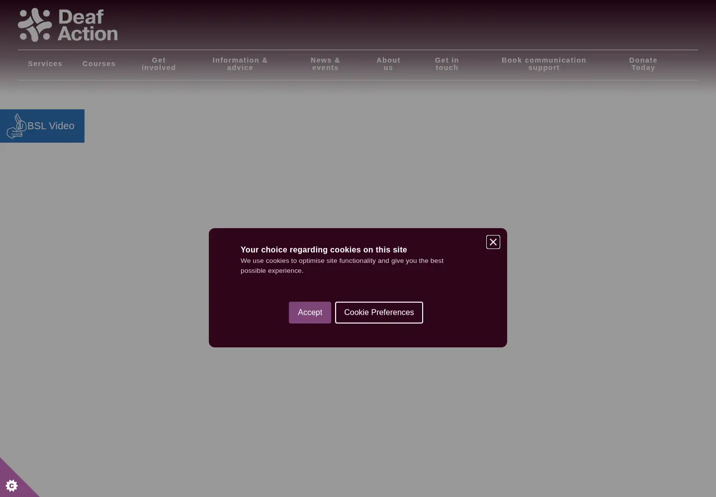 Screenshot of deafaction.org