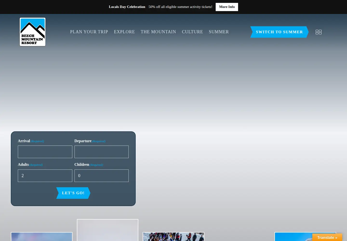 Screenshot of beechmountainresort.com