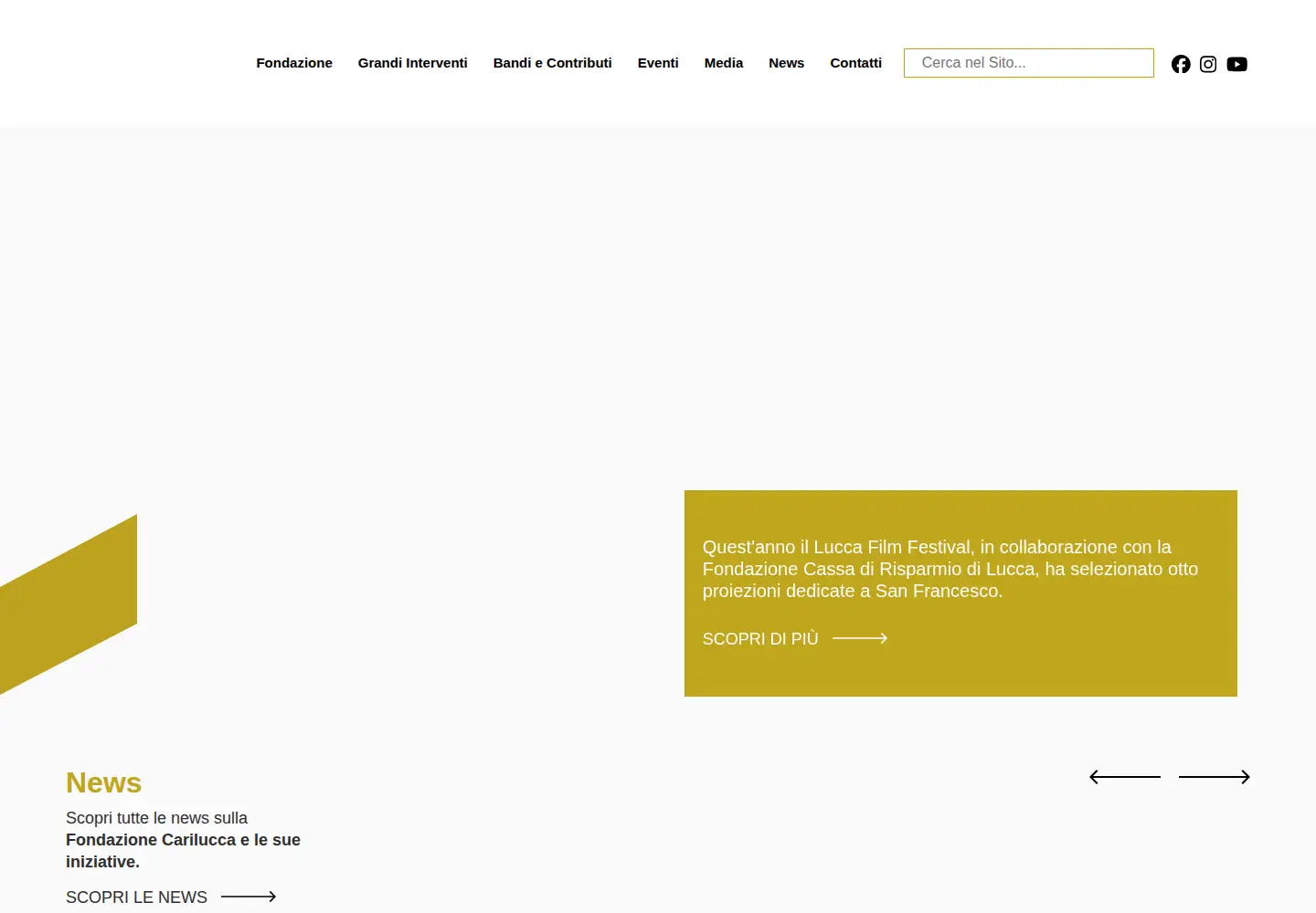 Captured homepage of fondazionecarilucca.it in the current scan