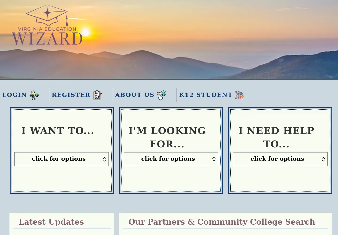 Captured homepage of vawizard.org in the current scan