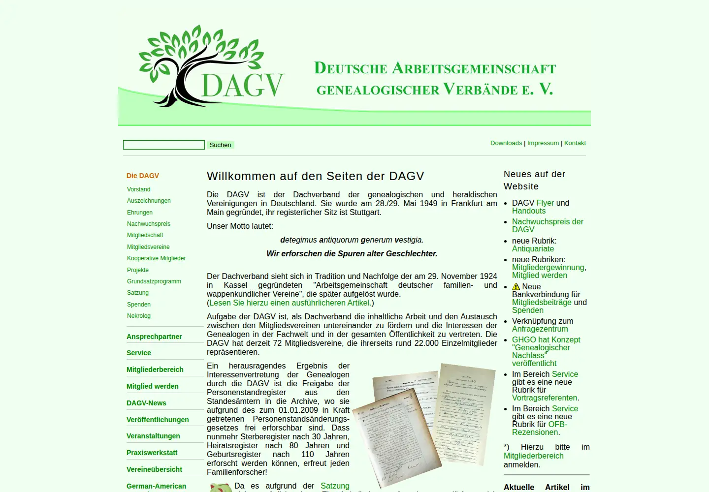 Screenshot of dagv.org