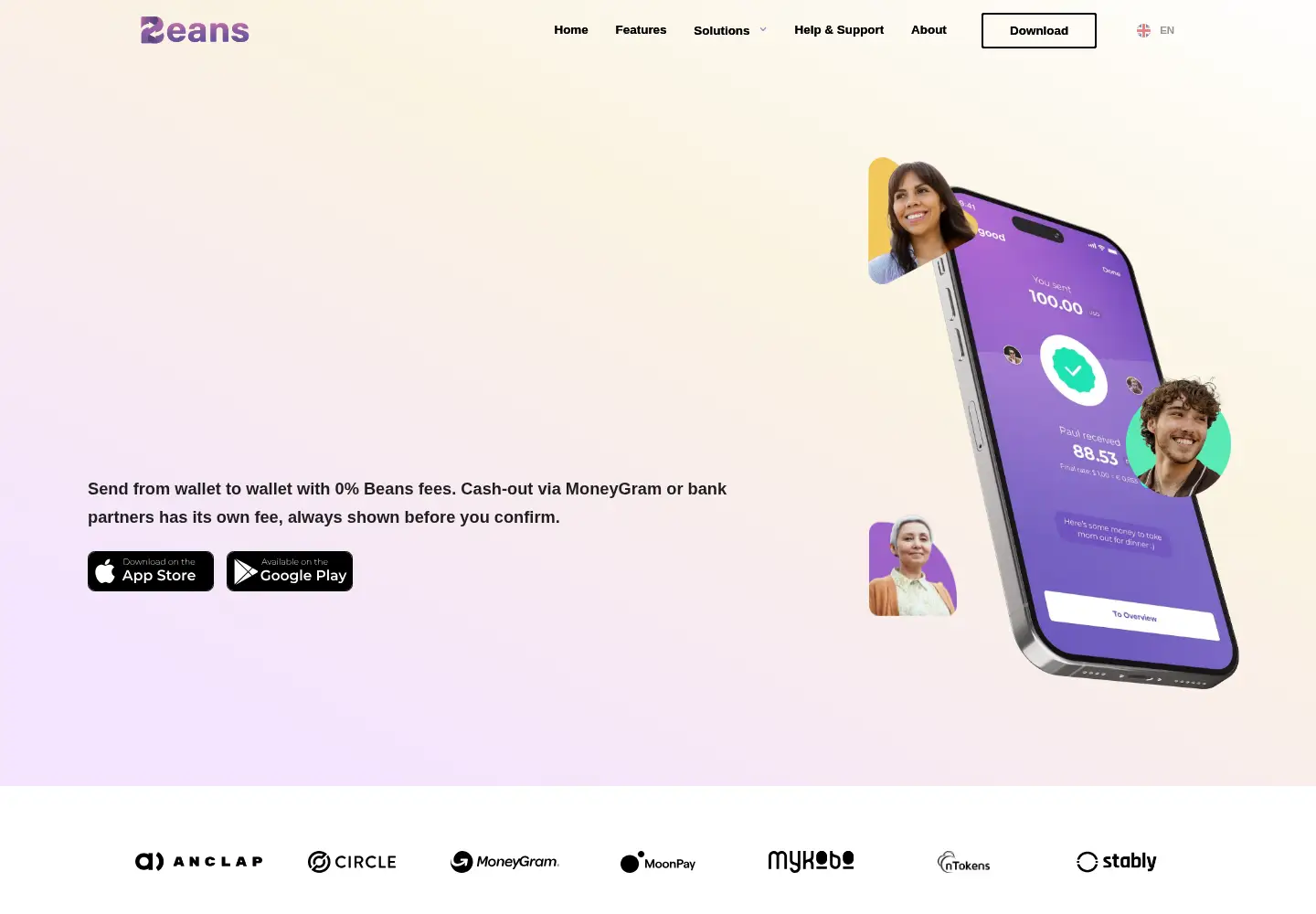 Screenshot of beansapp.com