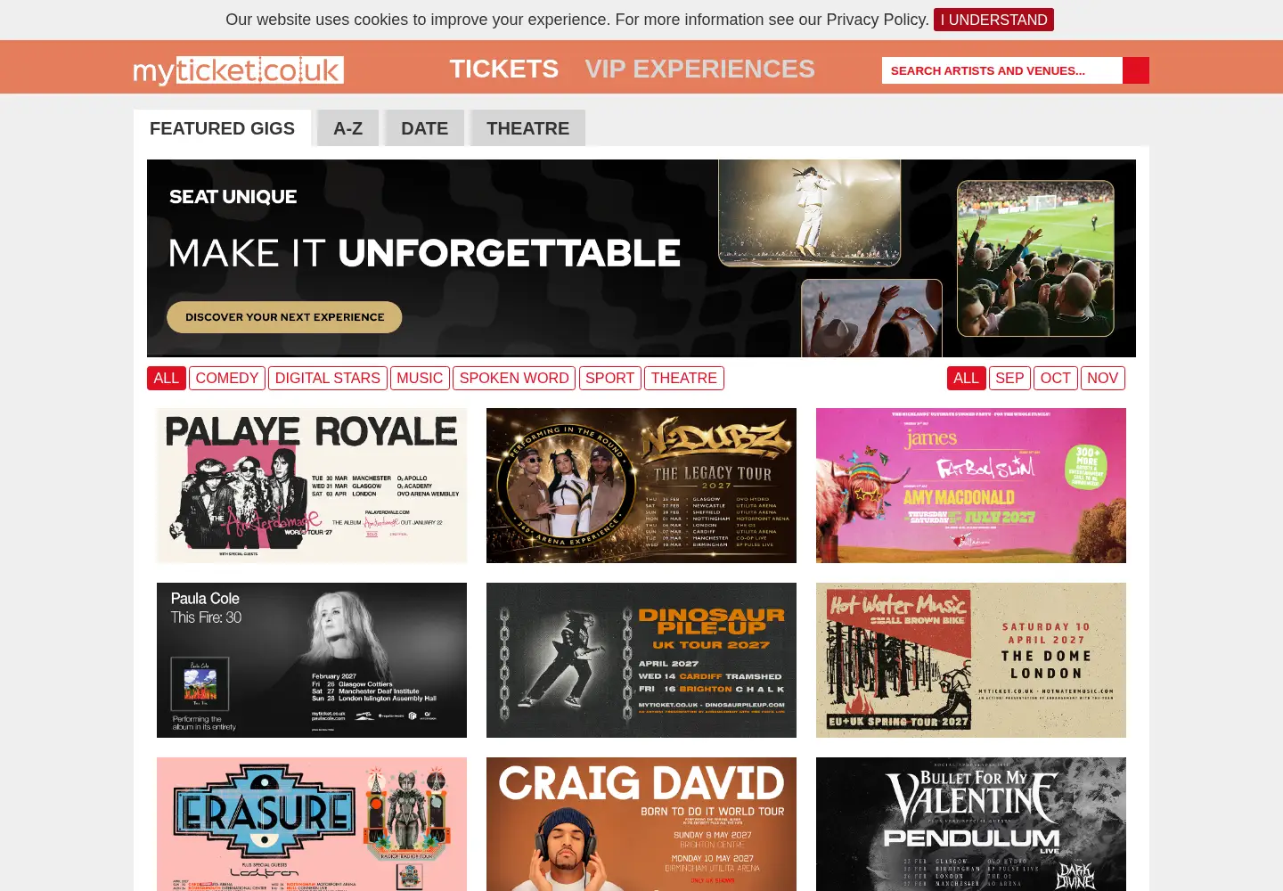 Screenshot of myticket.co.uk