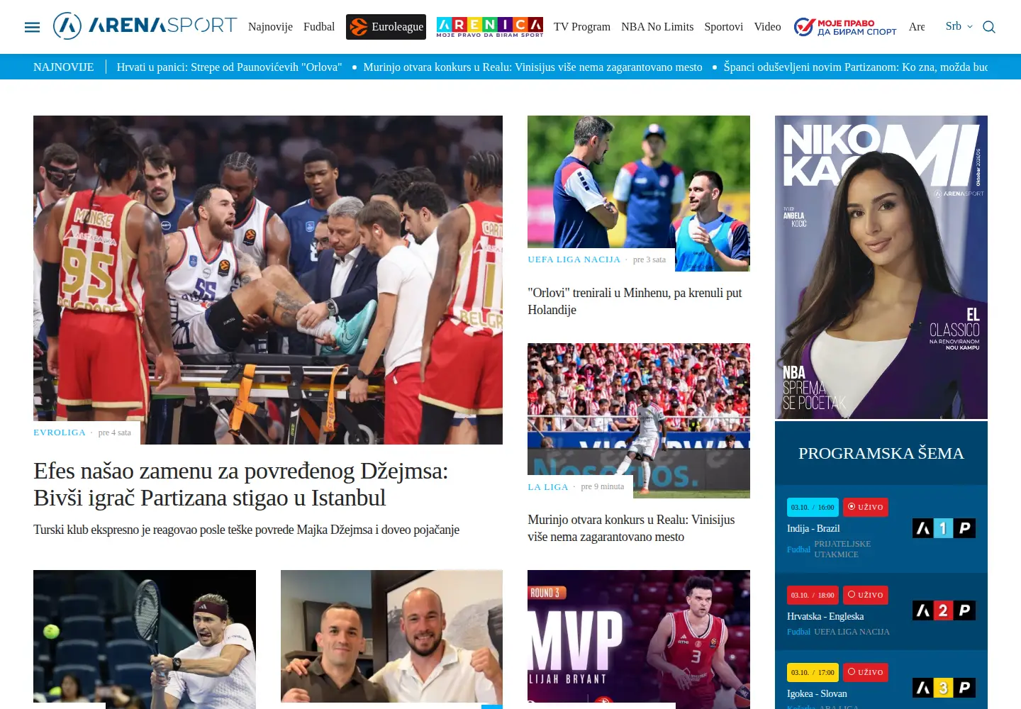Screenshot of tvarenasport.com