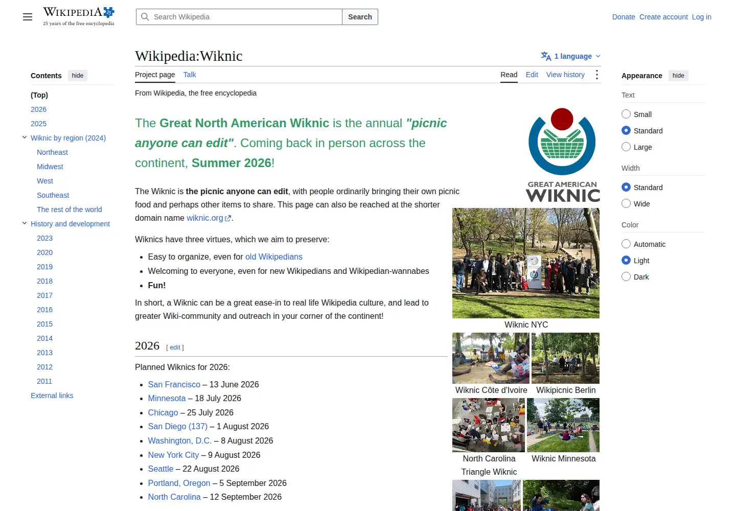 Captured homepage of wiknic.org in the current scan