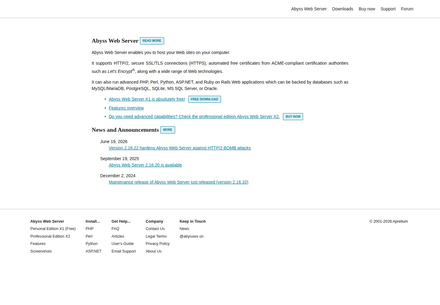 Screenshot of aprelium.com