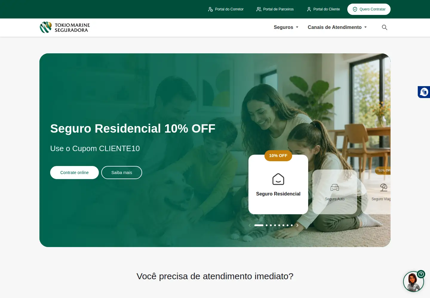Screenshot of tokiomarine.com.br