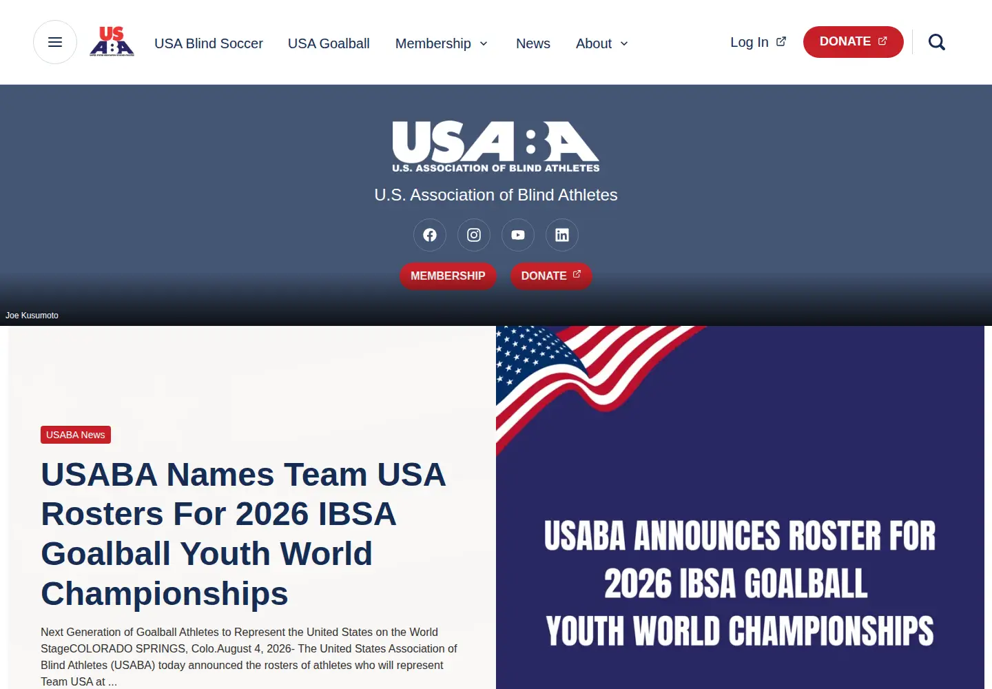 Captured homepage of usaba.org in the current scan