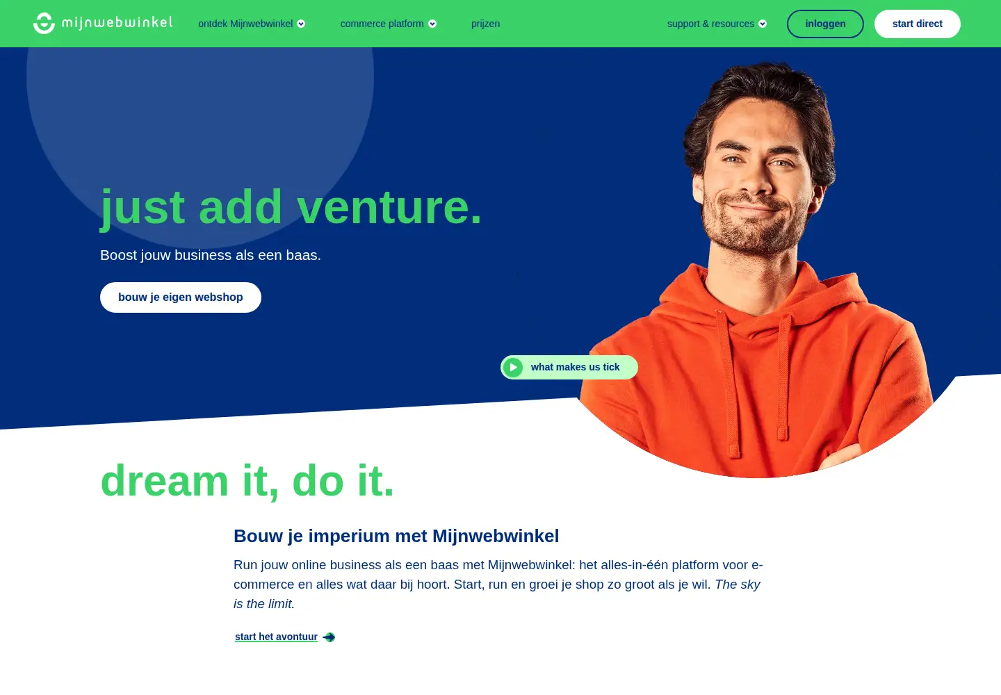 Screenshot of mijnwebwinkel.nl