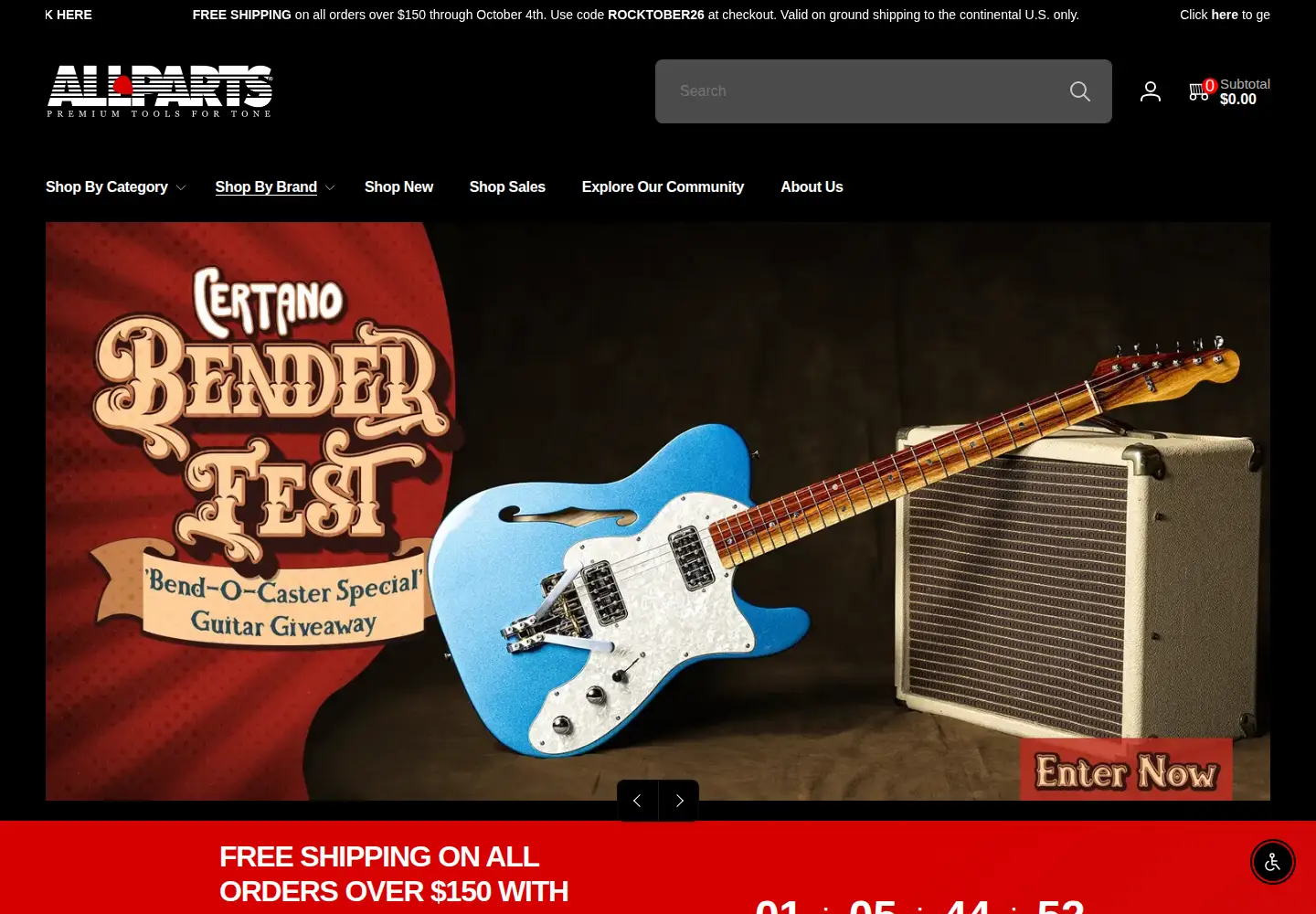 Screenshot of allparts.com