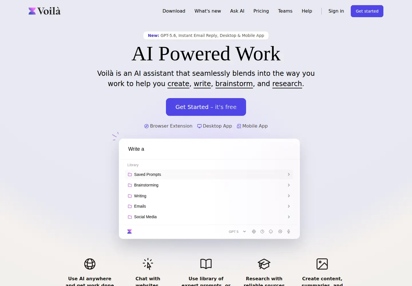 Screenshot of getvoila.ai