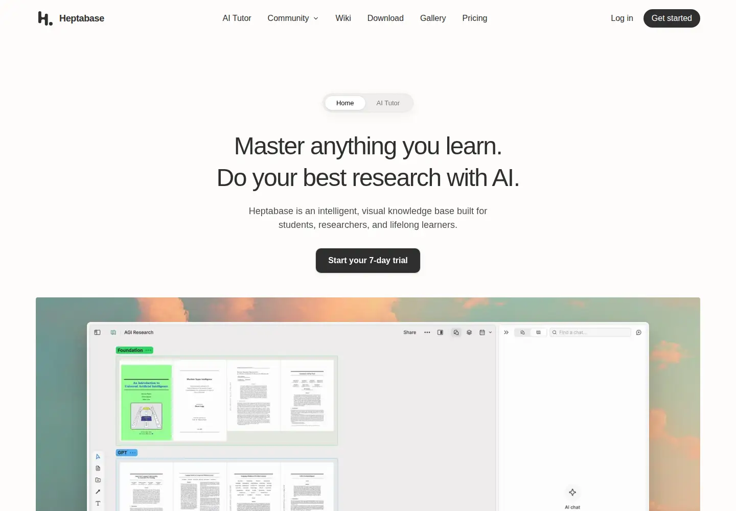 Screenshot of heptabase.com