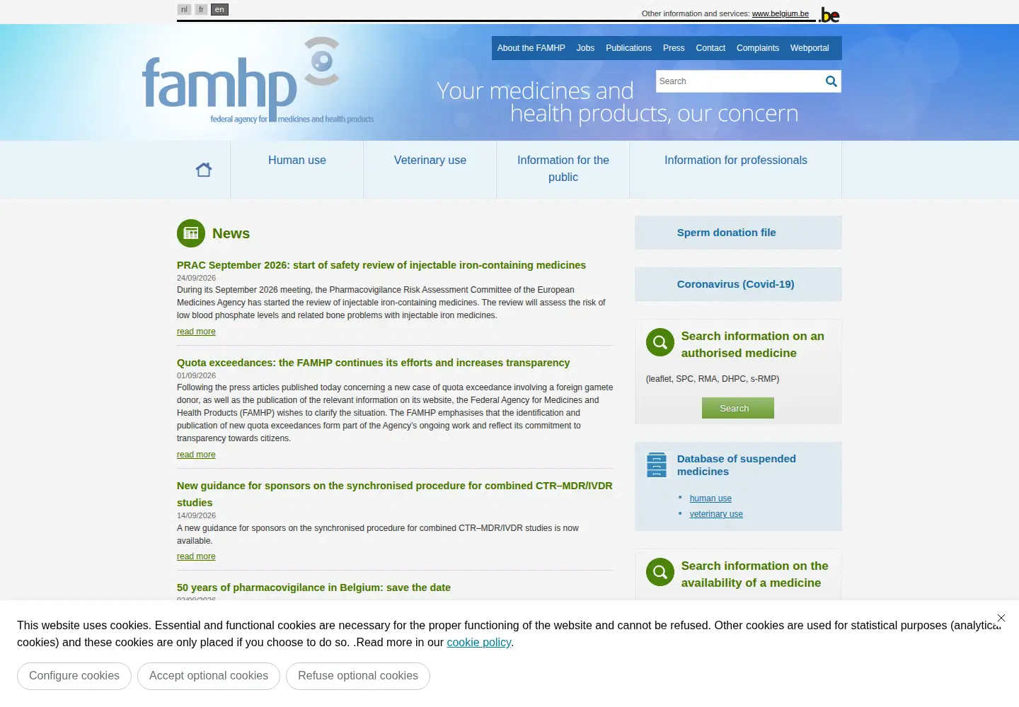 Screenshot of famhp.be