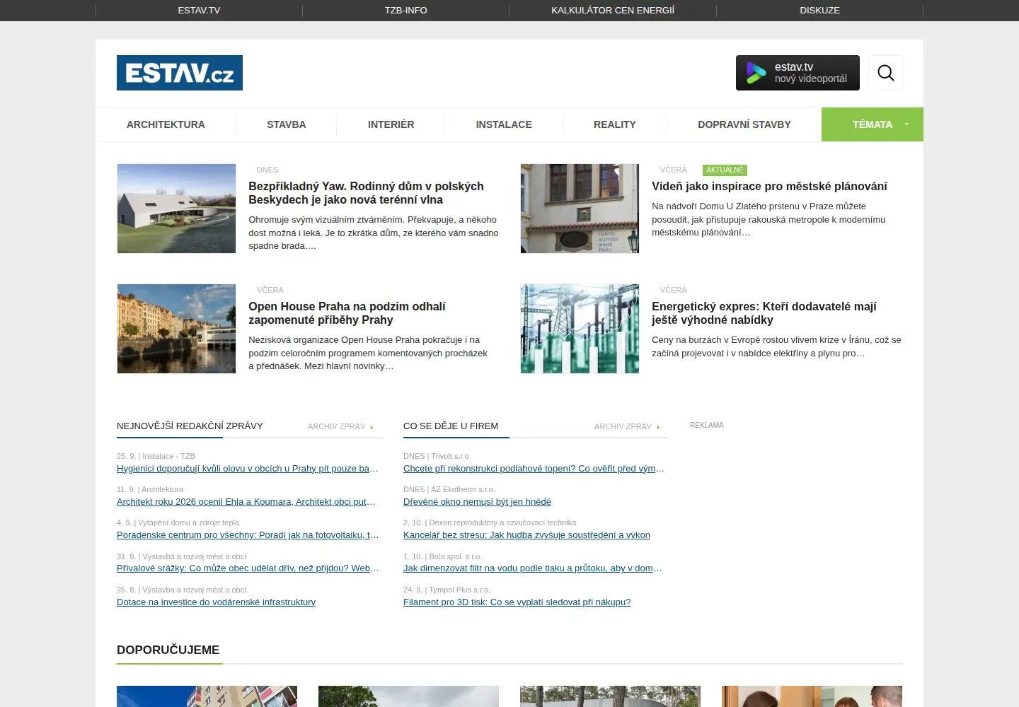 Screenshot of estav.cz
