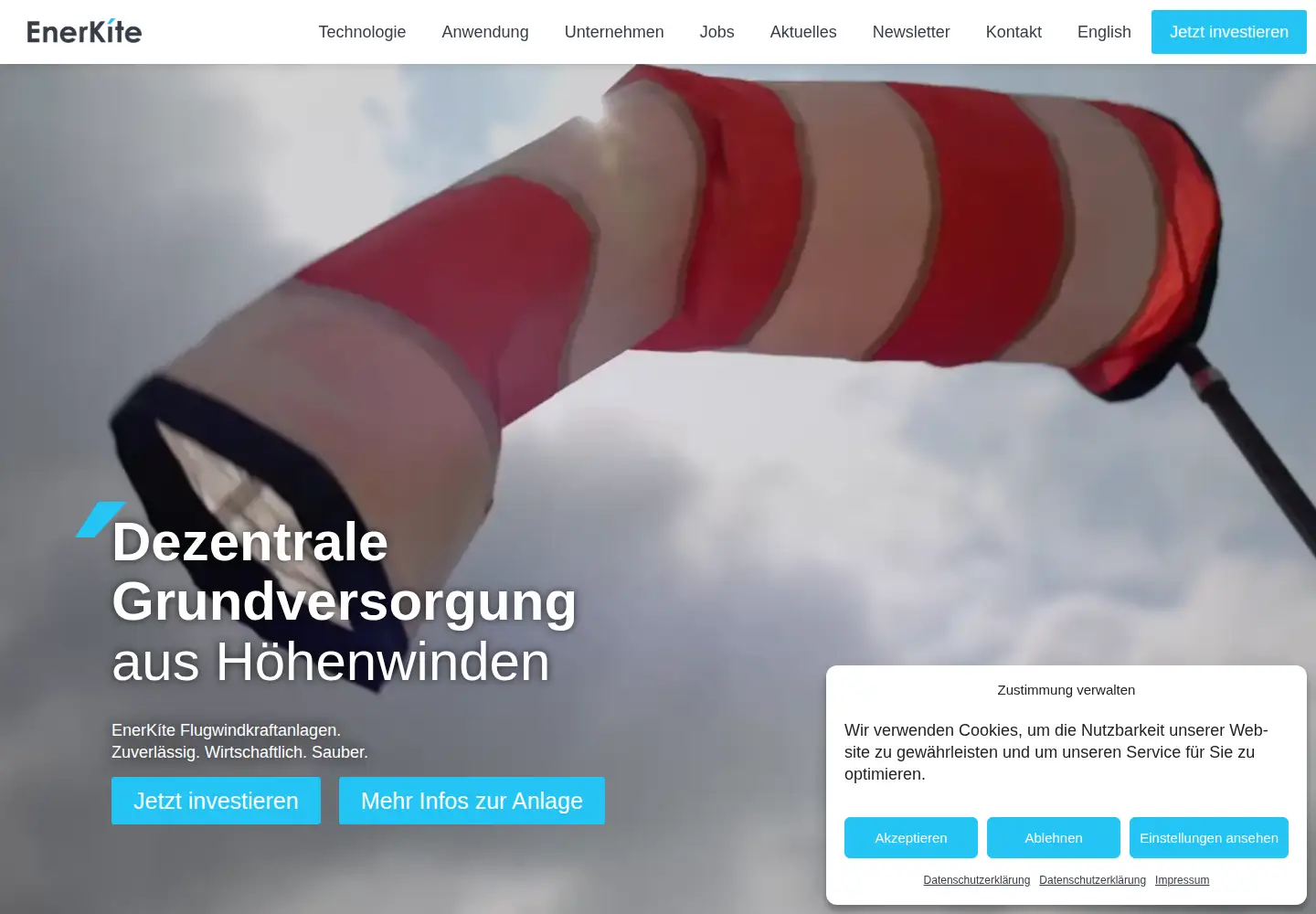 Screenshot of enerkite.de