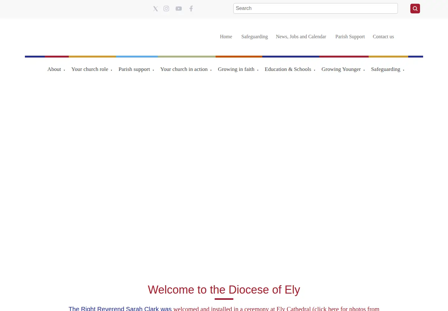 Captured homepage of elydiocese.org in the current scan