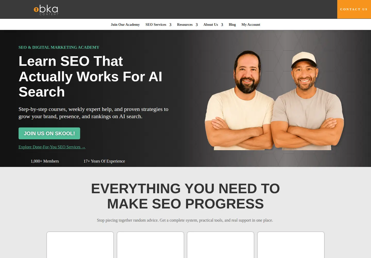Screenshot of bkacontent.com