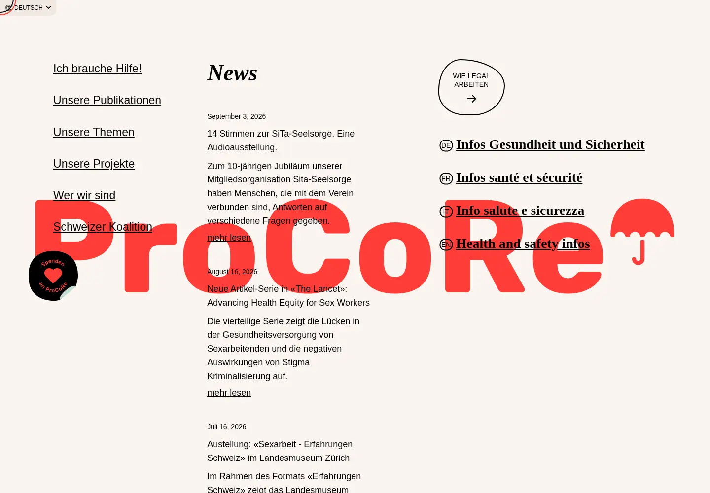 Screenshot of procore-info.ch