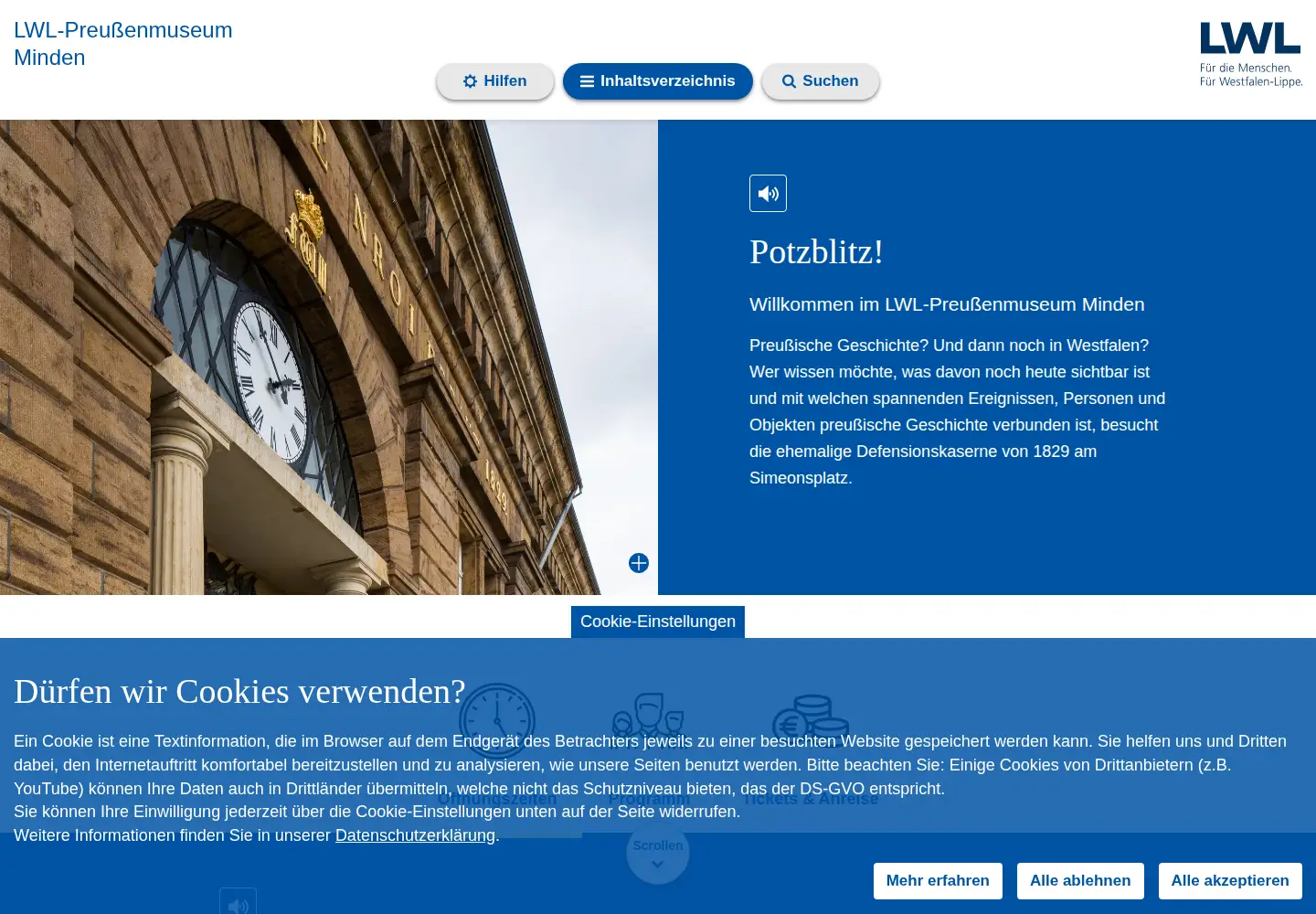 Screenshot of lwl-preussenmuseum.de