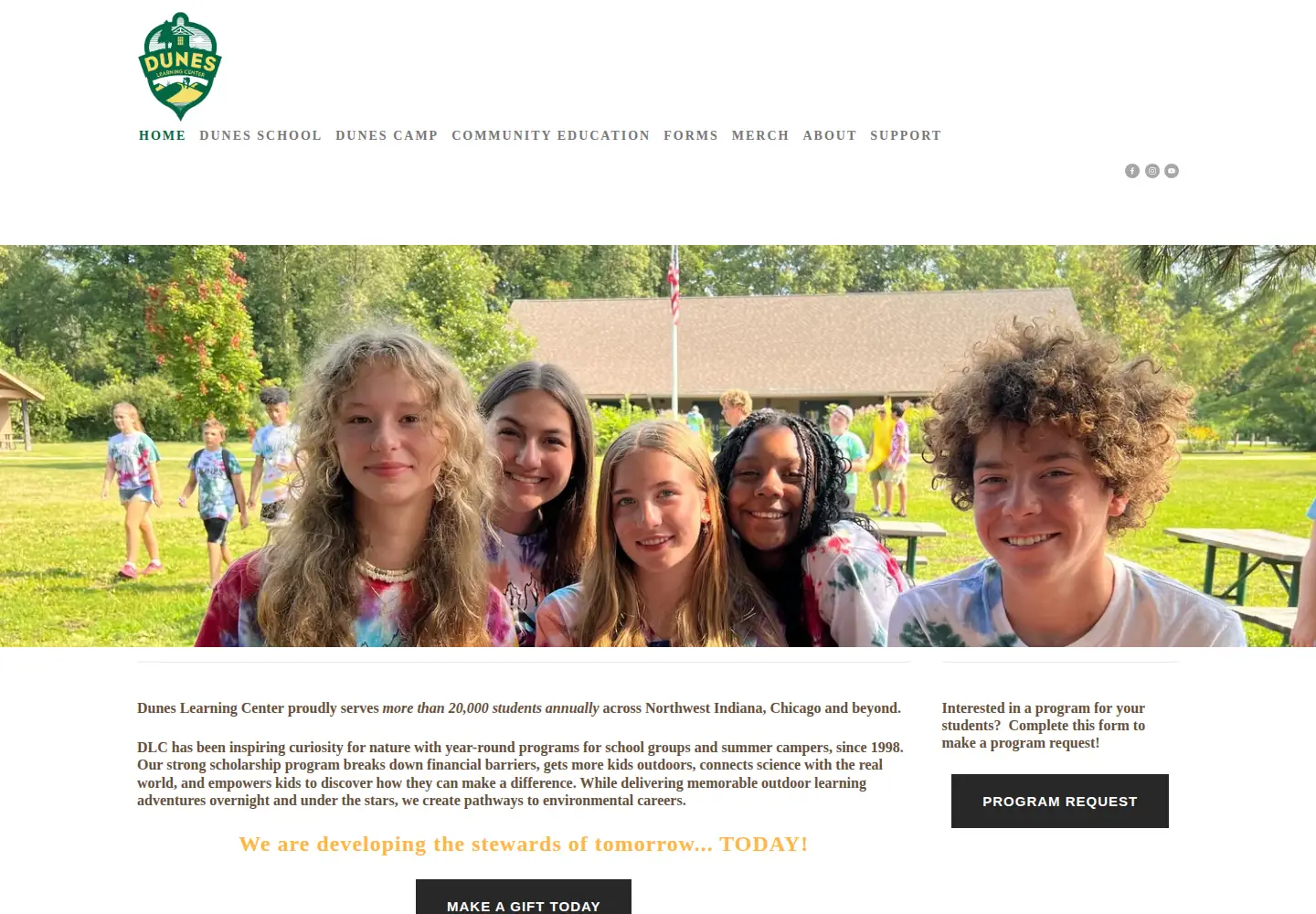 Screenshot of duneslearningcenter.org