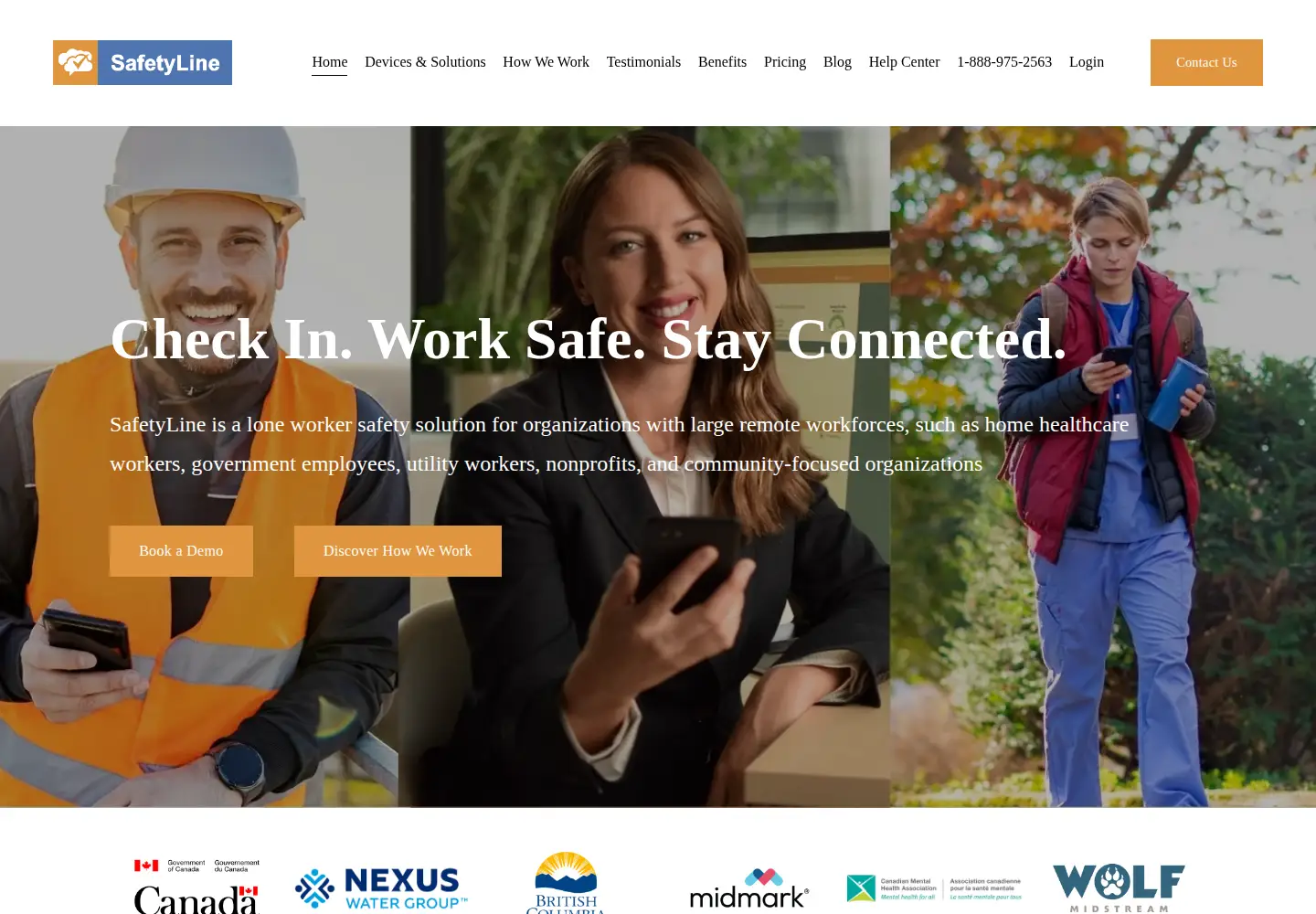 Captured homepage of safetylineloneworker.com in the current scan