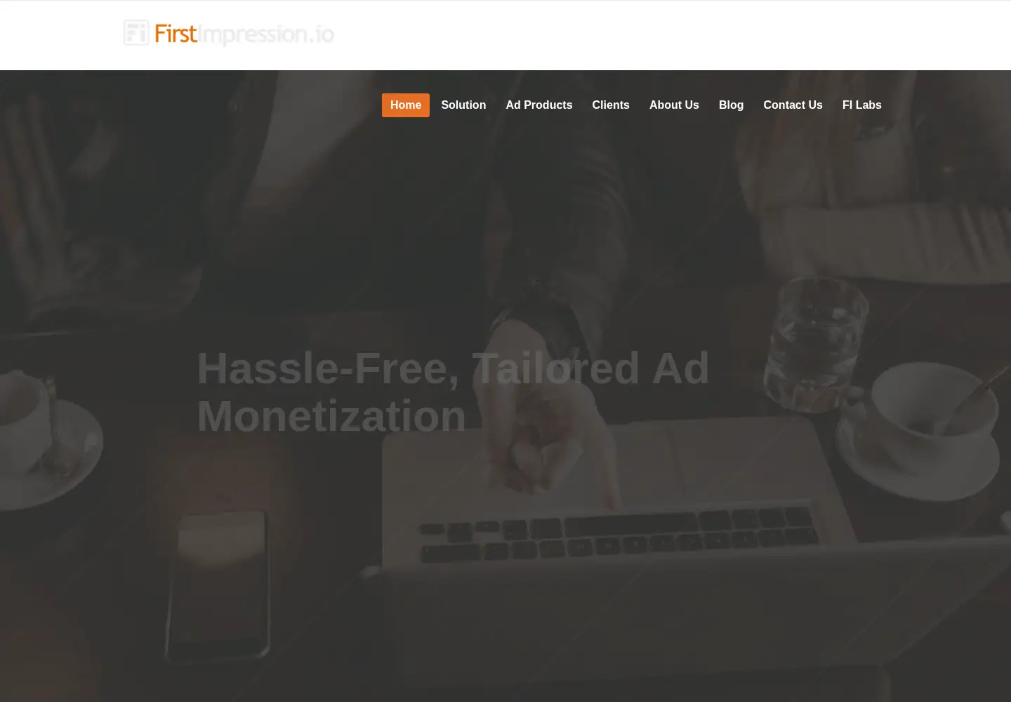Captured homepage of firstimpression.io in the current scan