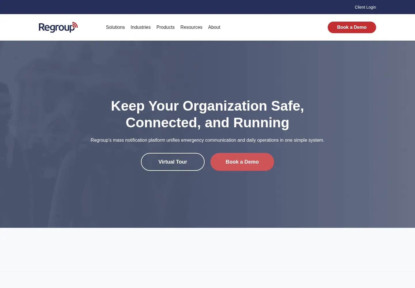 Screenshot of regroup.com