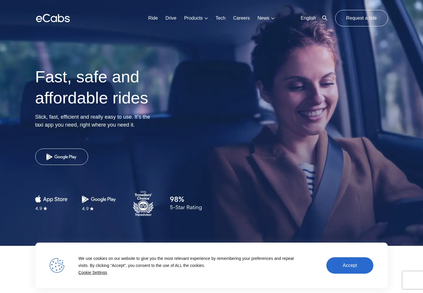 Screenshot of ecabs.com.mt