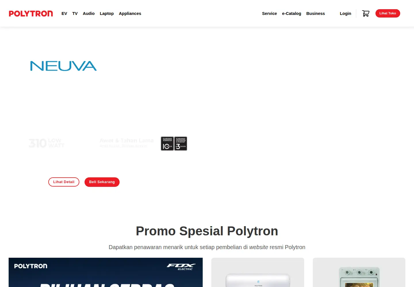 Screenshot of polytron.co.id