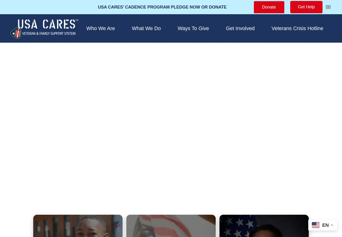 Screenshot of usacares.org