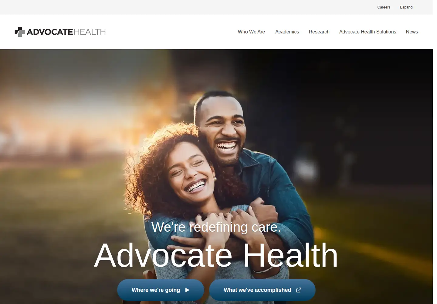 Captured homepage of advocateaurorahealth.org in the current scan