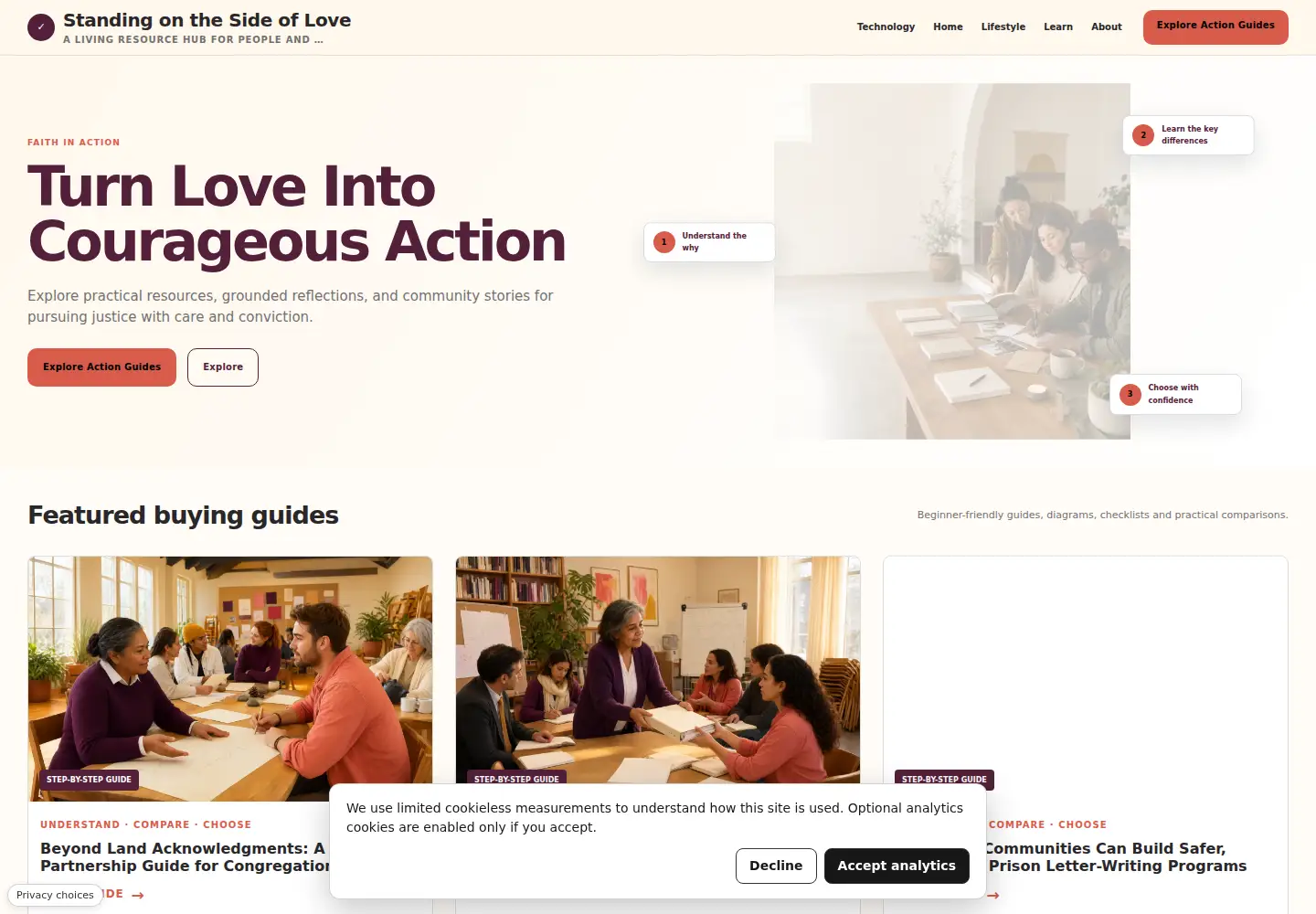 Screenshot of standingonthesideoflove.org