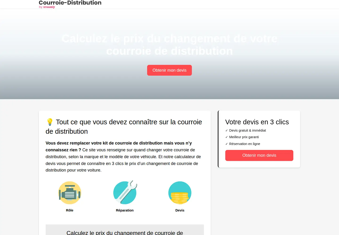 Screenshot of courroie-distribution.fr