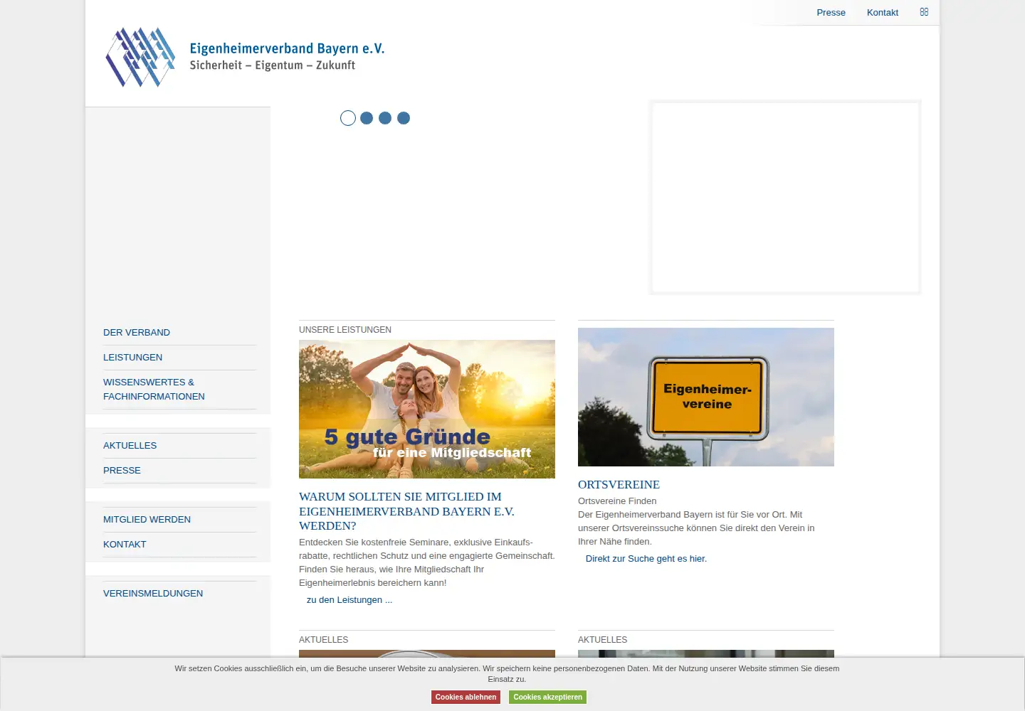 Screenshot of eigenheimerverband.de
