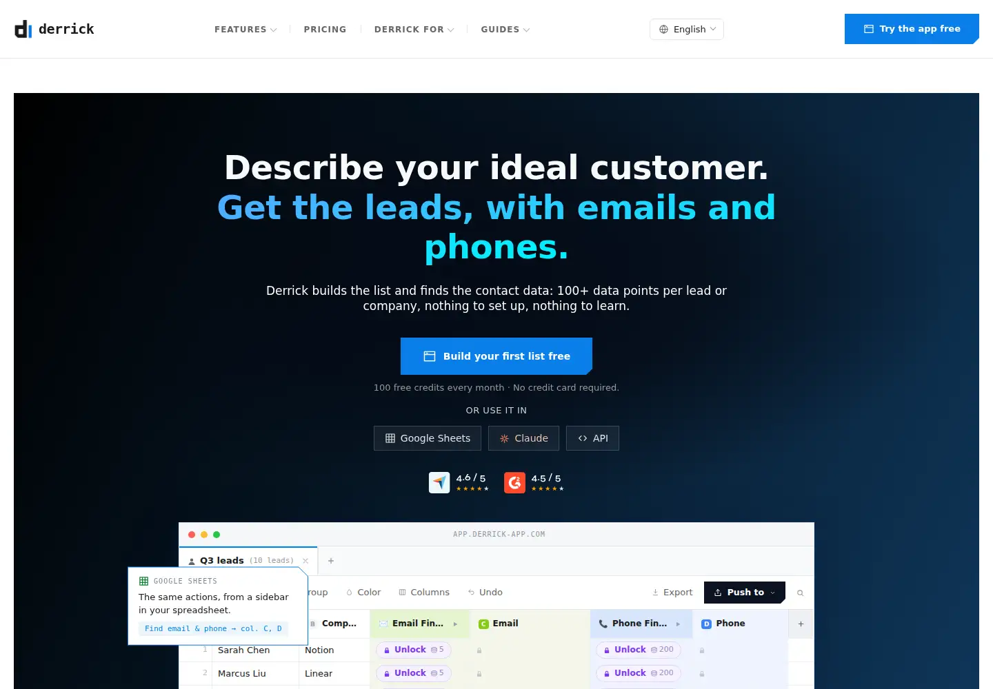 Screenshot of derrick-app.com
