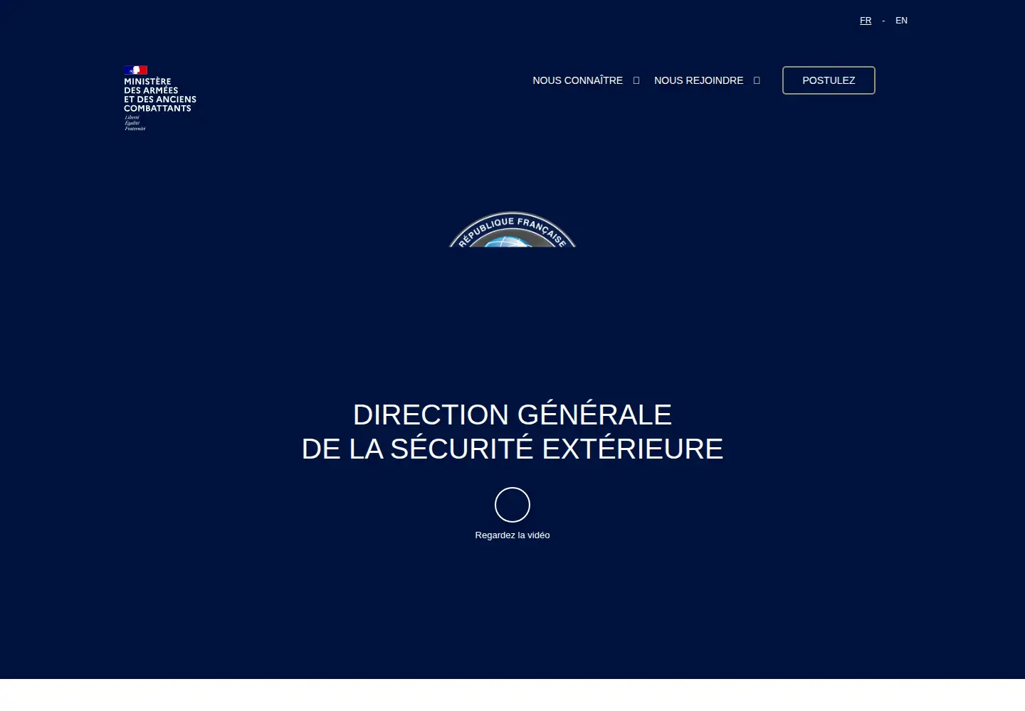 Screenshot of dgse.gouv.fr