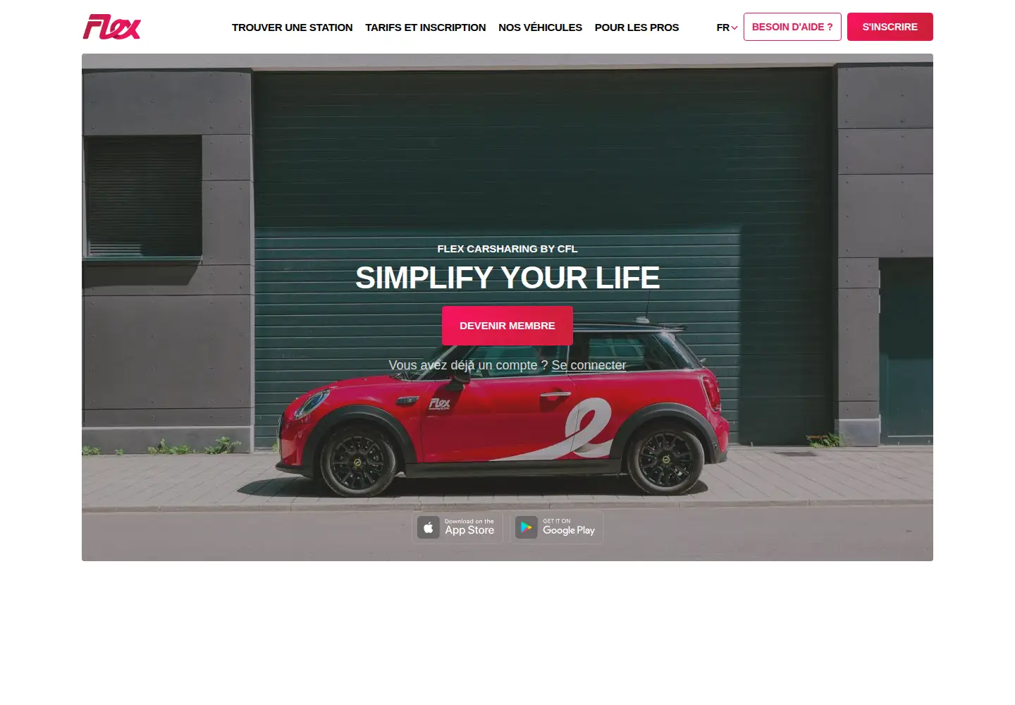 Screenshot of flex.lu
