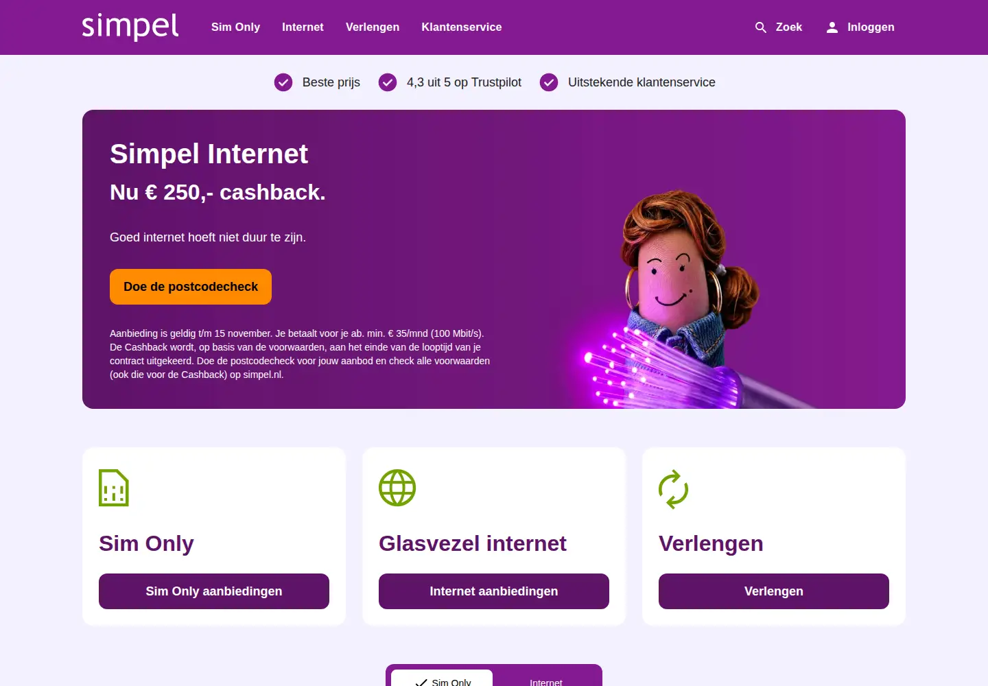 Screenshot of simpel.nl
